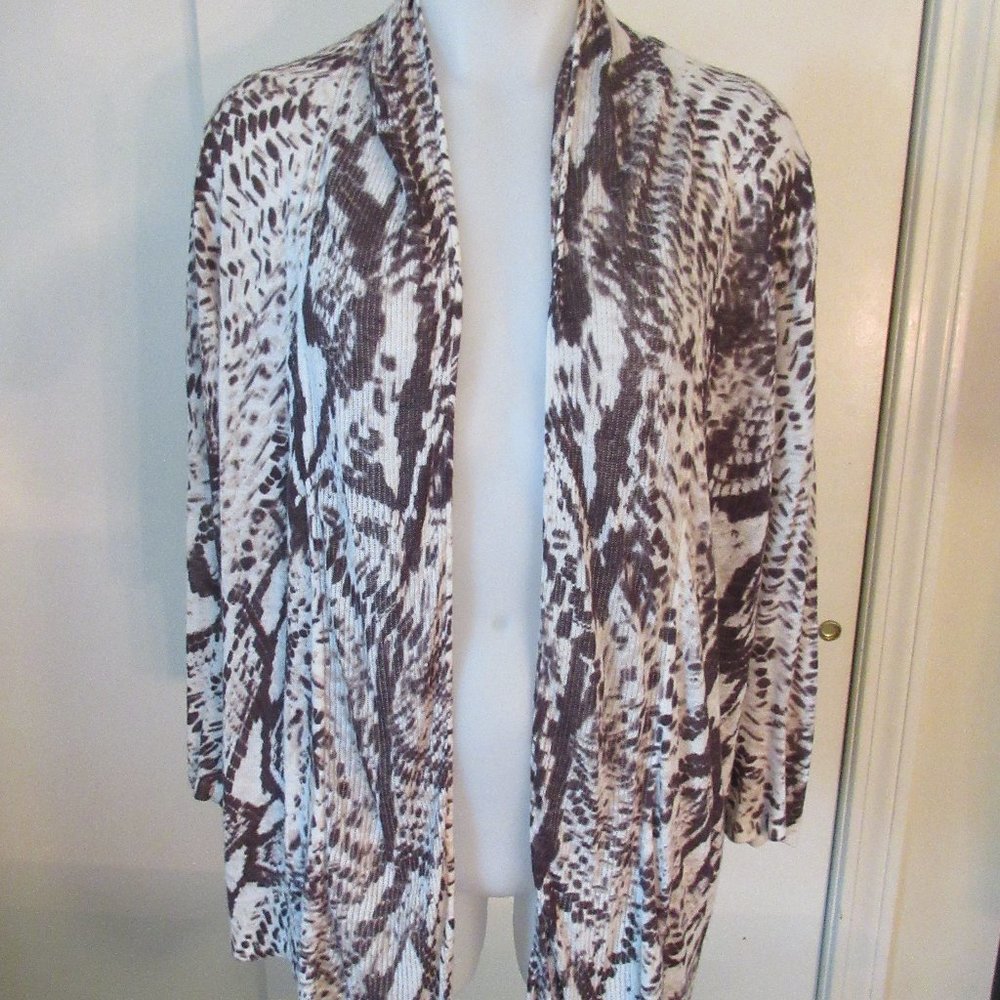 Chico's Non Button Linen Blend Blouse SZ 1 Juniors